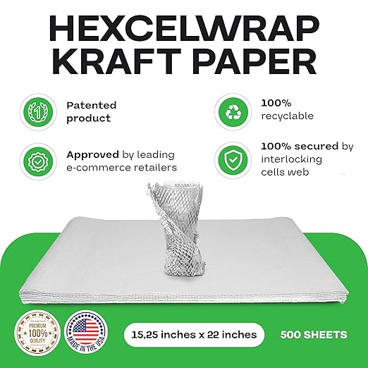 IDL Packaging 15.25" x 22" Honeycomb Kraft Packing Paper Sheets, Storage - Image 2