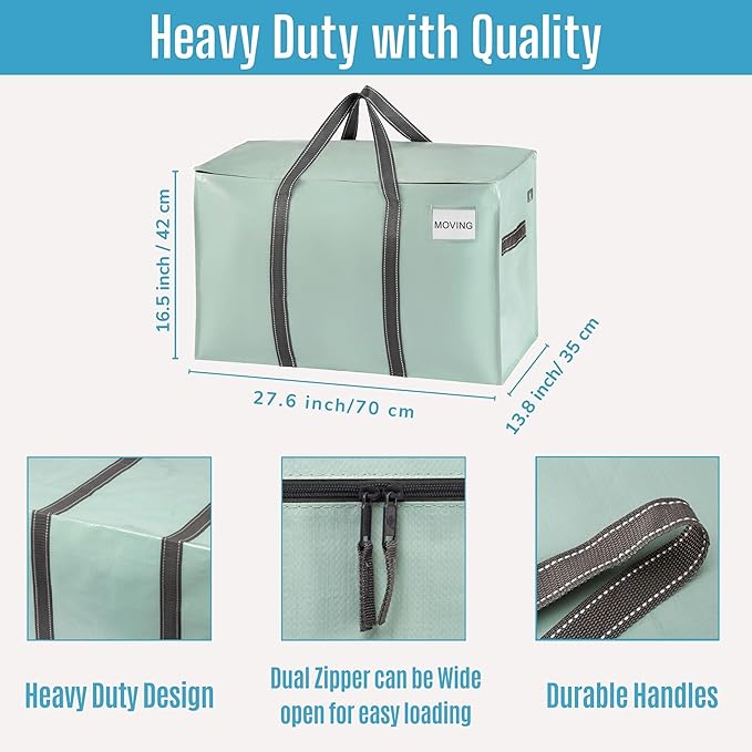 VENO 4 Pack Moving Bags and Large Christmas Storage Bins - Image 3