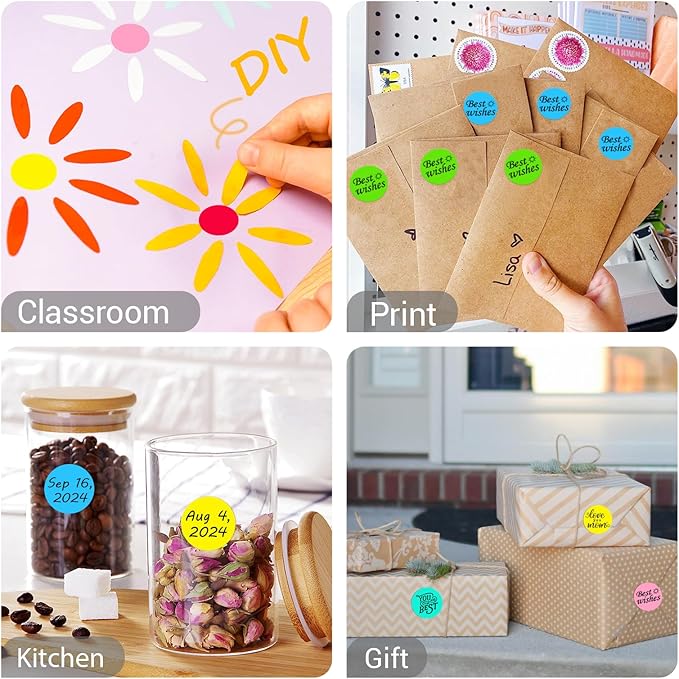 1 Inch Circle Dot Stickers 6000PCS Color Coding Thermal Labels Dots Writable - Image 5