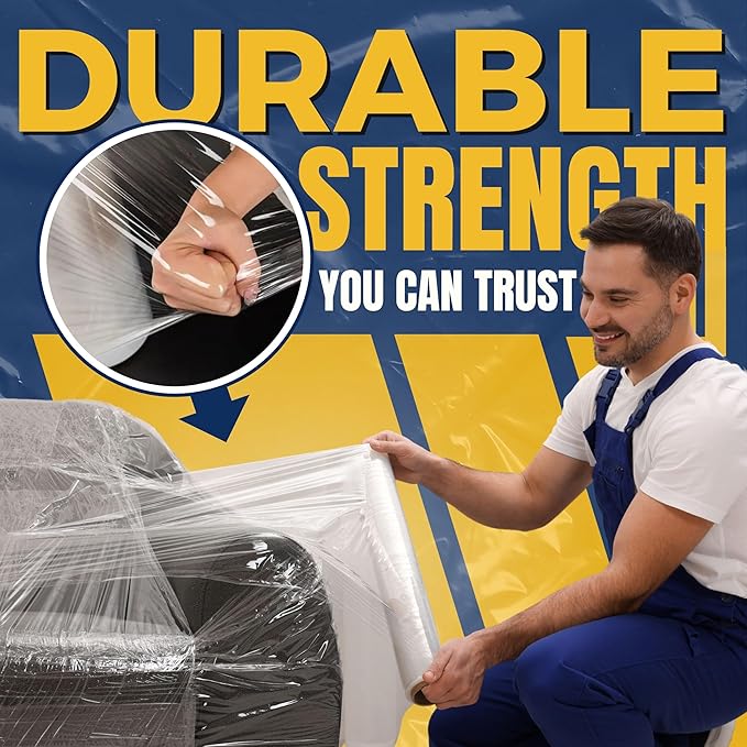 Industrial Stretch Film Wrap – 18" x 1000 FT x 80 Gauge, 4 Rolls Heavy Duty - Image 5
