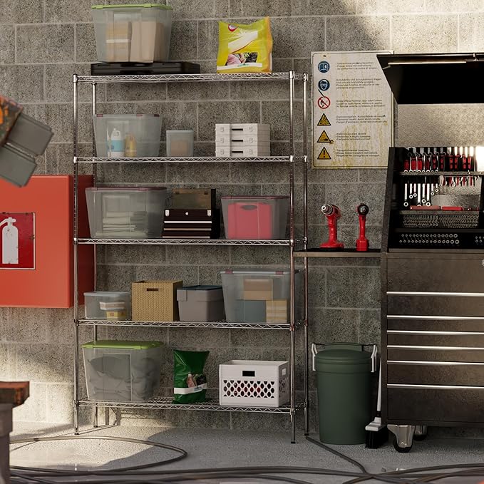 14" Deep x 54" Wide x 86" Height Wire Shelving Kit | 5-Tier | NSF Commercial - Image 5