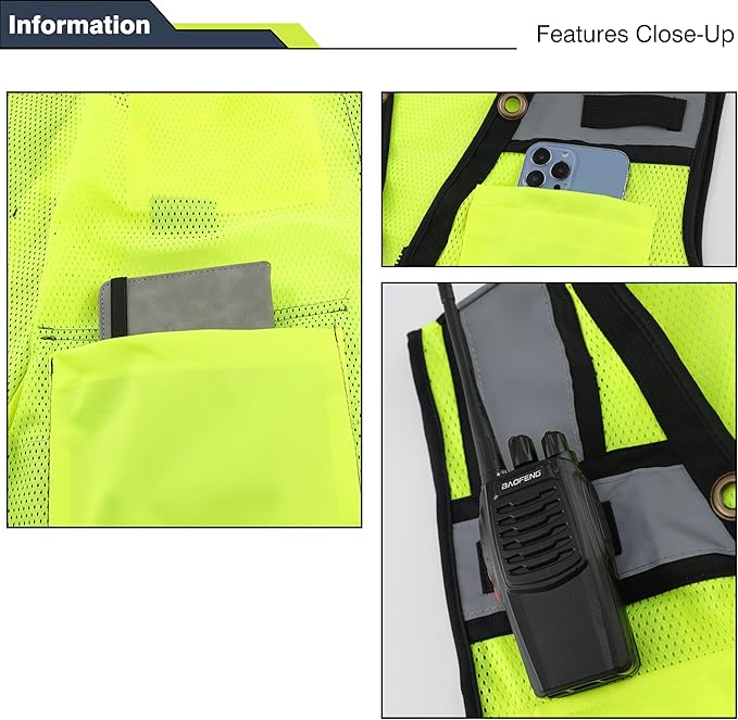 Class 2 High Visibility Reflective Safety Vests Women & Men - Image 5