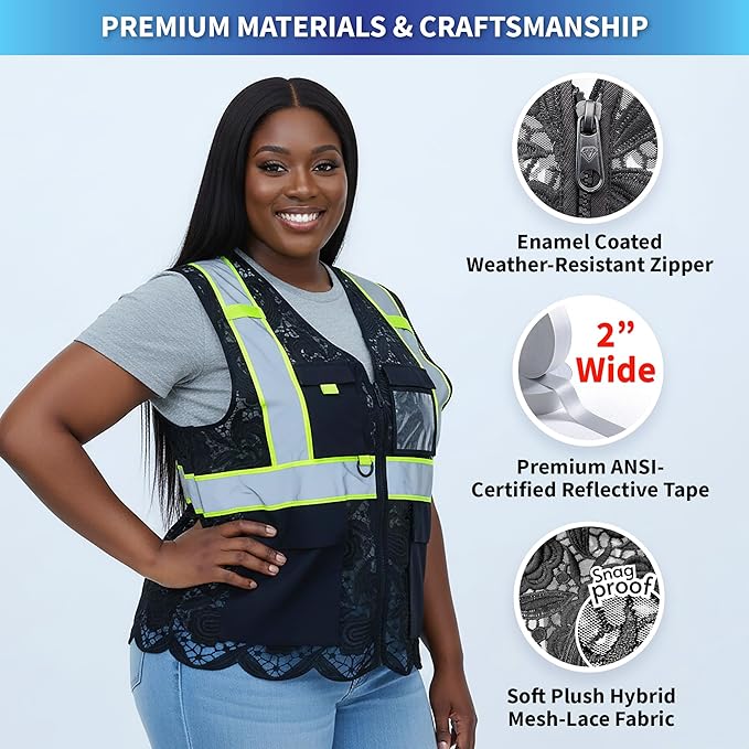 Lace-Mesh Safety Vest for Women & Men - Image 4