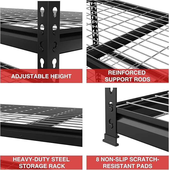 WORKPRO 4000LBS Heavy Duty Shelving, 48”W x 24”D x 72”H, 5-Tier Storage Shelves - Image 6