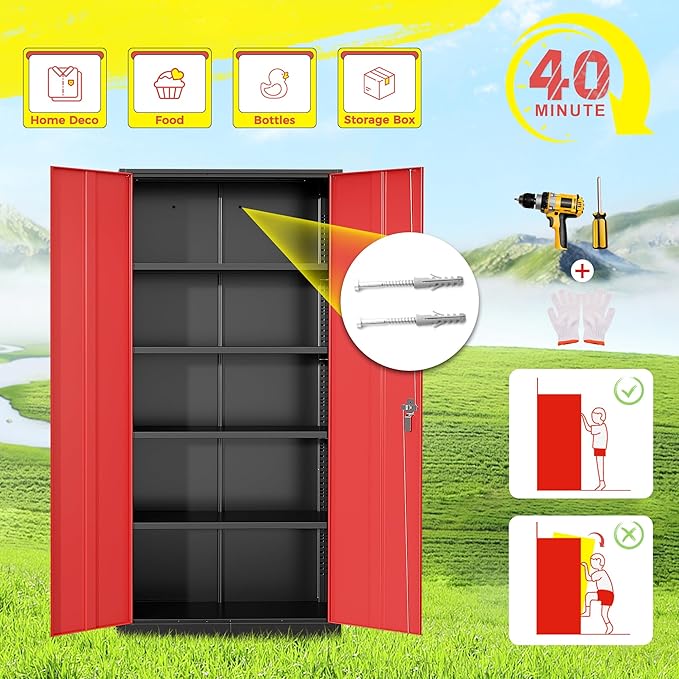 Pataku Metal Storage Cabinet, File Cabinets - Image 7