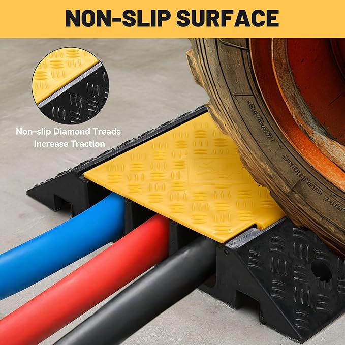 Yescom Cable Ramp Protector 3 Channel Garden Hose Protecitive 44000 Lbs Load - Image 3