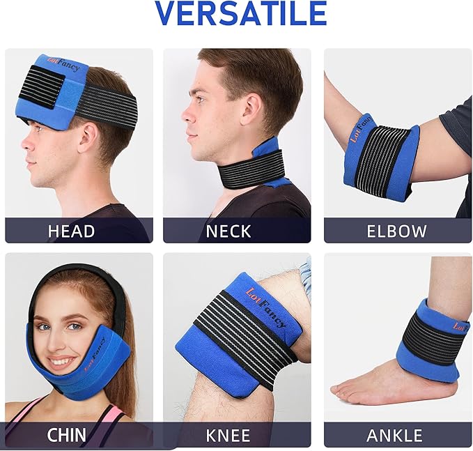 LotFancy Ice Packs for Injuries Reusable, 2 Gel Packs Wrap for Knee Head Neck - Image 2
