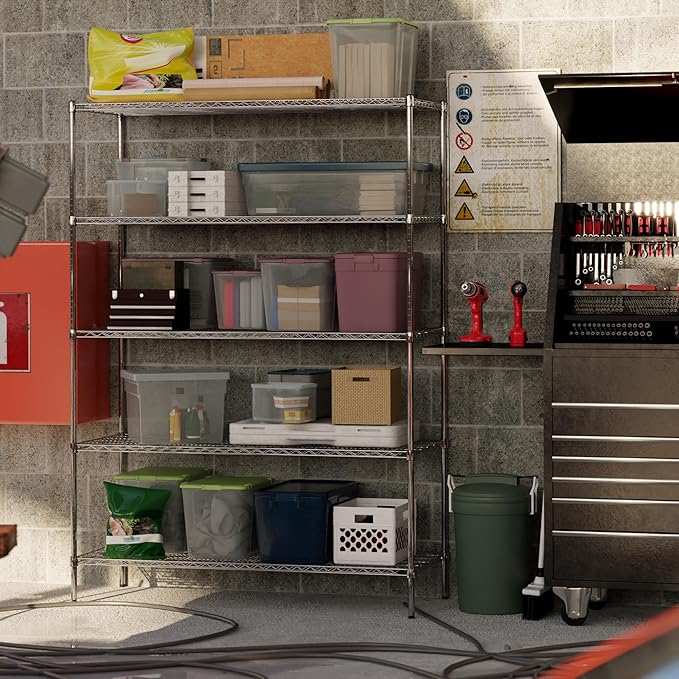 24" Deep x 60" Wide x 86" Height Wire Shelving Kit | 5-Tier | NSF Commercial - Image 2