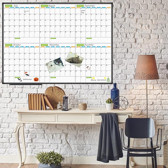 JILoffice Magnetic Dry Erase Calendar Whiteboard, 6 Months White Board Planner - Image 7