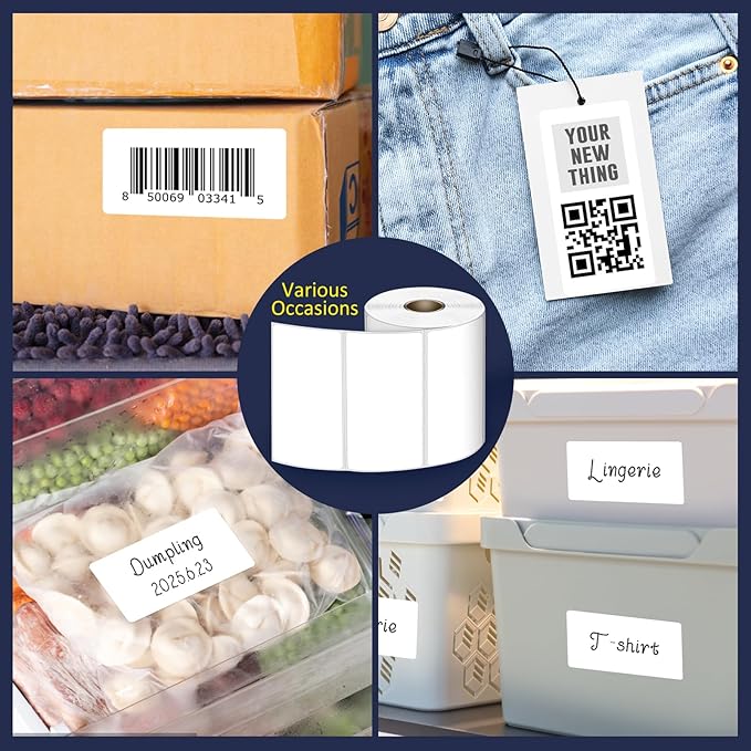 L LIKED 4" x 2" Direct Thermal Labels, Permanent Adhesive Barcode Shipping - Image 8