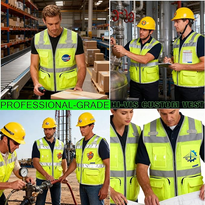 BeautyWill Custom Logo Safety Vest Class2 High Visibility Reflective Vest - Image 5