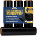 Rockin Rolls Black Stretch Wrap 18"x1500 ft, 80 Gauge – 4 Rolls Heavy Duty by RockinRolls