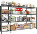 REIBII 78.4''W Wire Shelving Garage Shelving Unit Load 1500LBS, 4 Tier Metal by REIBII