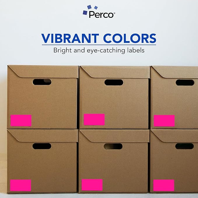 Perco Fluorescent Pink Labels 3x5 Inch 500 Stickers/Roll - Image 7