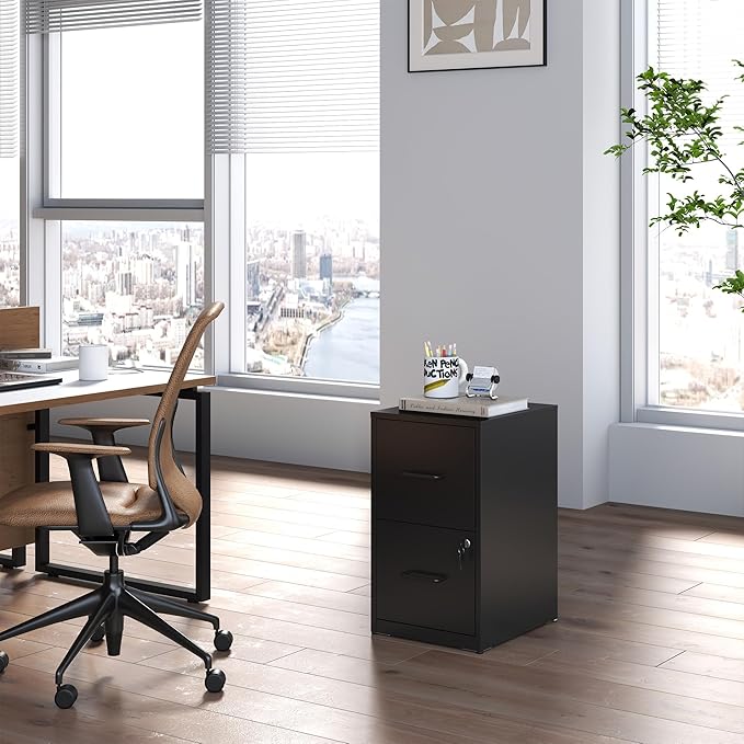 2 Drawer File Cabinet with Lock, Steel Vertical Filing Cabinets - Image 7