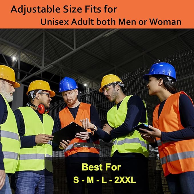 Orange Safety Vests 10 Pack, Reflective High Visibility Construction Working - Image 3