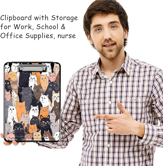 Clipboard with Storage, High Capacity Plastic Storage Clipboard with Low - Image 7