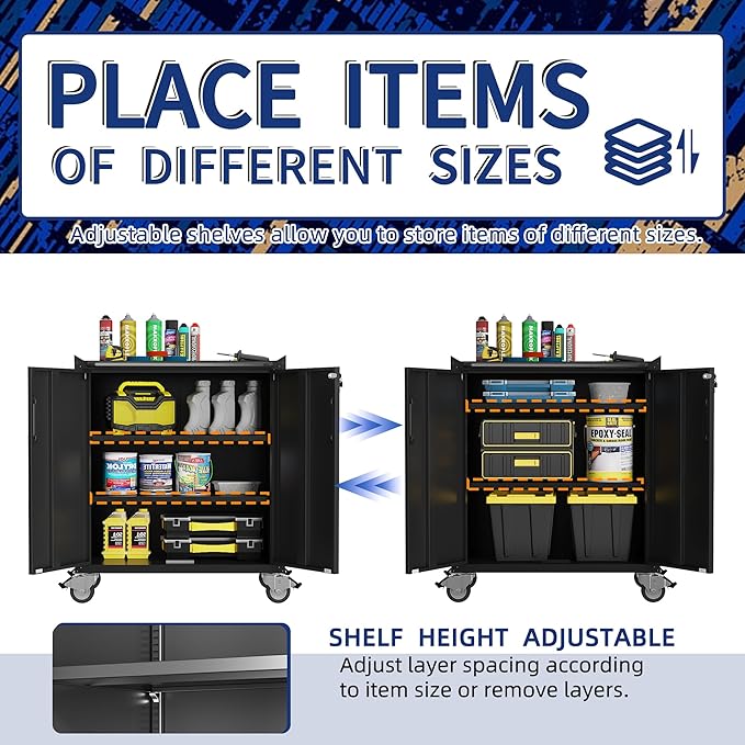 Metal Tool Cabinet, Garage Storage Cabinet System, Wall Cabinet & Locking - Image 5