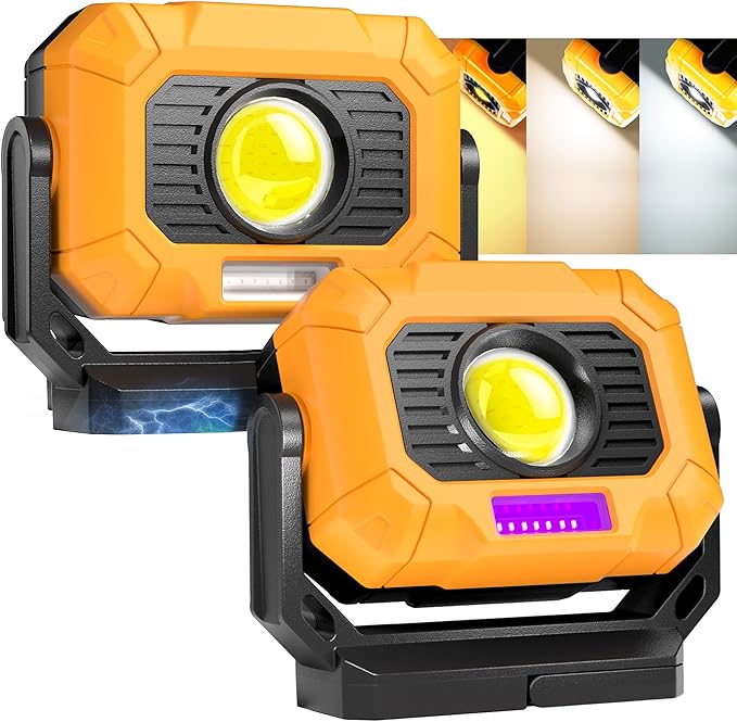 Adelante 2Pack Magnetic Work Light Rechargeable, 1500LM LED Work Light by Adelante