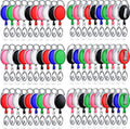 Laumoi 80 Packs Retractable ID Badge Holder Name ID Badge Reel Clips Keychain by Unknown