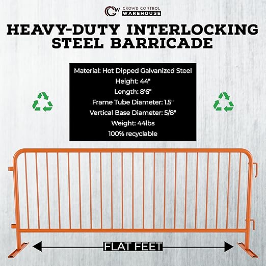 Angry Bull Barricades Metal Interlocking Steel Barricade - Image 2