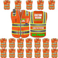 BeautyWill Custom Logo 10 Pockets Safety Vest Class2 ANSI Certified High by BeautyWill