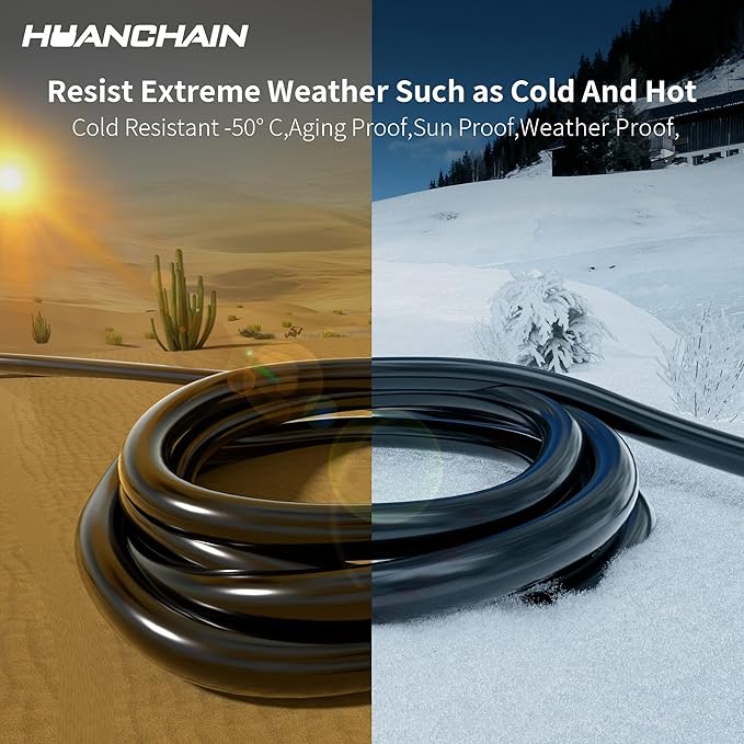 HUANCHAIN 4 FT（2 Pack） 16 Gauge Black Indoor Outdoor Extension Cord Waterproof - Image 5