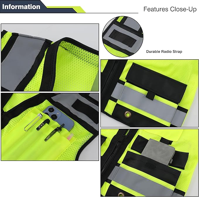 Class 2 High Visibility Reflective Safety Vests Women & Men - Image 4