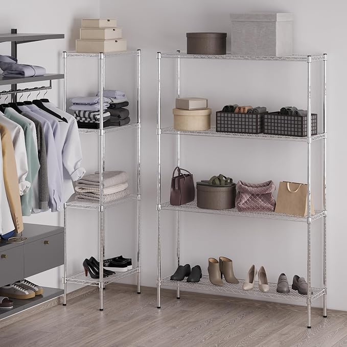 14" Deep x 48" Wide x 74" Height Wire Shelving Kit | 4-Tier | NSF Commercial - Image 2