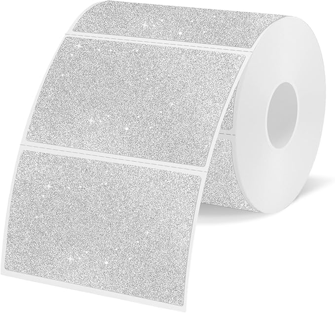 3x2 Inch Holographic Thermal Labels, Shiny Silver Thermal Sticker Labels by Unknown