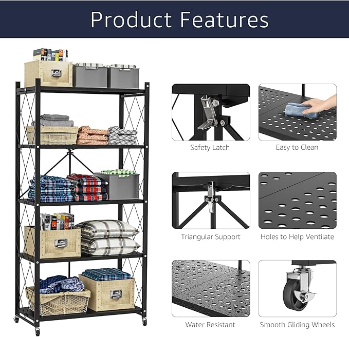 Lifetime Home 5-Tier Foldable Storage Shelf - Image 5