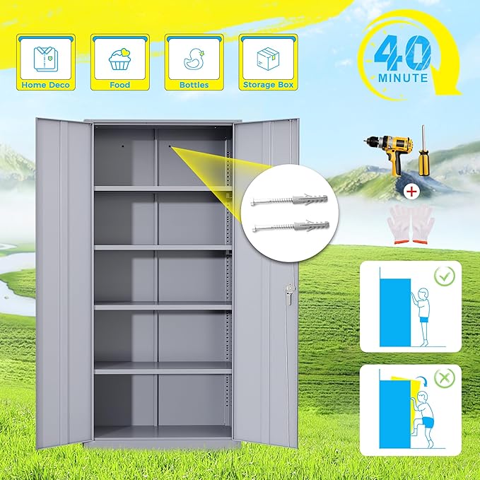 Pataku Metal Storage Cabinet, File Cabinets - Image 7