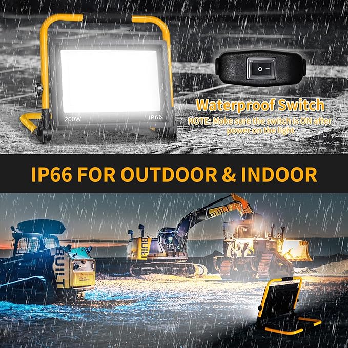 24000LM LED Work Light, 200W Ultra Brighter Flood Light - Image 4