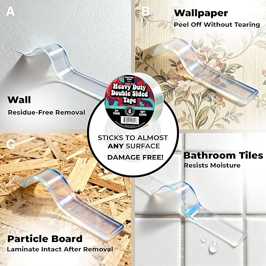HIPPIE CRAFTER Strong Double Sided Tape Heavy Duty Wall Tape or Mounting - Image 2