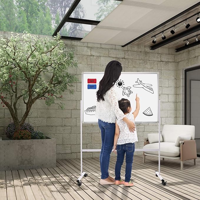 H-Qprobd Mobile Whiteboard 36"x24" Magnetic Dry Erase Board - Image 4
