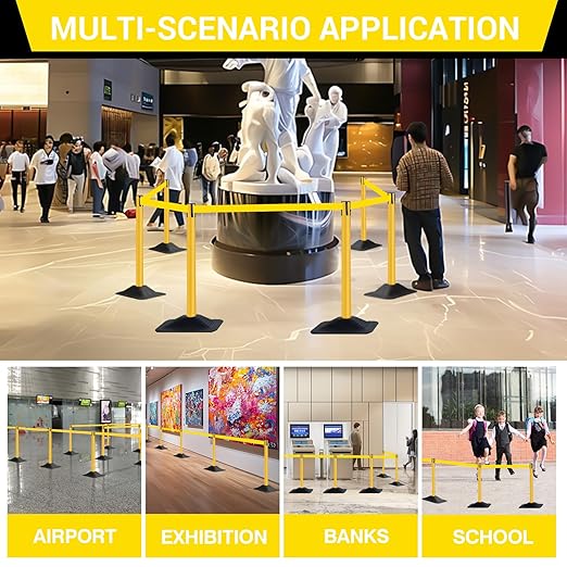 10 ft Crowd Control Stanchion Set, Crowd Control Barrier, Stanchions - Image 7