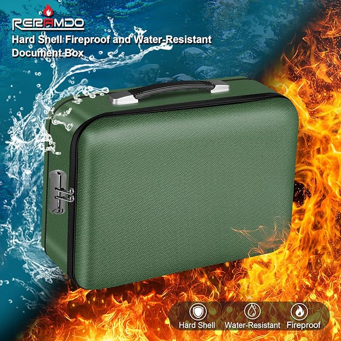 Fireproof Document Box, Hard Shell Fireproof Box, Document Organizer - Image 2
