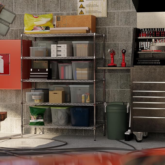 24" Deep x 48" Wide x 64" Height Wire Shelving Kit | 5-Tier | NSF Commercial - Image 8