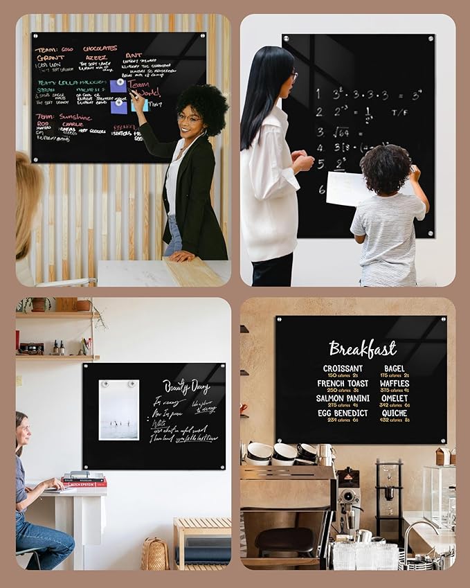 Mifuro Magnetic Glass Whiteboard，48"x36" Wall Mounted Frameless Dry Erase Board - Image 9