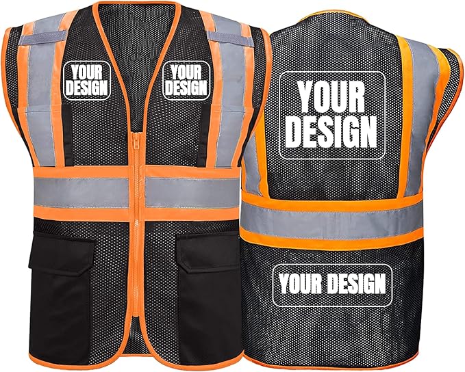 BeautyWill Custom Safety Vest Customized Logo Class 2 High Visibility by BeautyWill