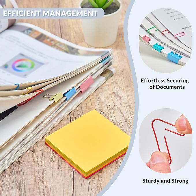 NEEWAY 300pcs Paper Clips and Binder Clips Assorted Sizes - Image 4
