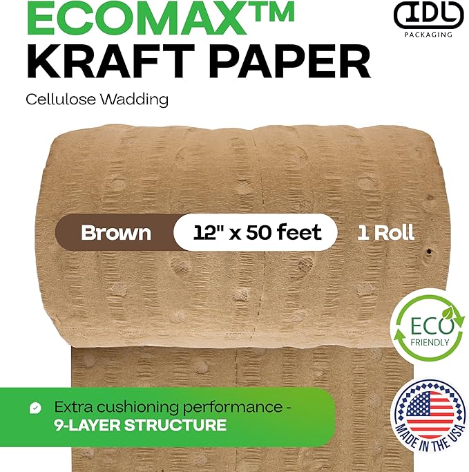 IDL Packaging 12" x 50' EcoMax™ Kraft Paper Cellulose Wadding - Image 2