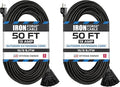 Iron Forge Cable 2 Pack 50 Ft Black Extension Cord by IronForgeCable
