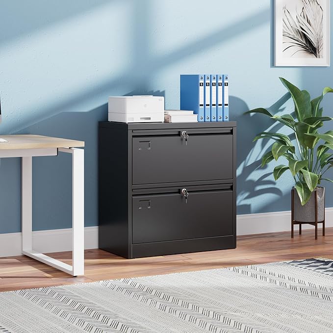 Aobabo 2 Drawer Lateral File Cabinet, Lockable Metal Filing Cabinet - Image 4