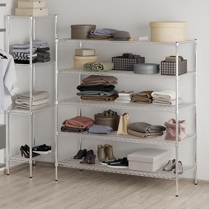 24" Deep x 60" Wide x 64" Height Wire Shelving Kit | 5-Tier | NSF Commercial - Image 7