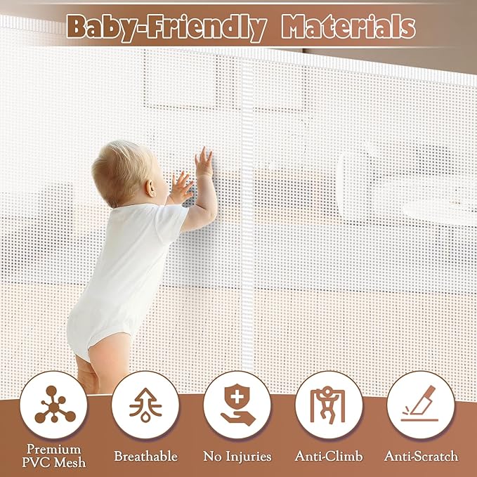 81" Retractable Baby Gate Extra Wide, Mesh Gate Long Child Gate Pet Gate - Image 6
