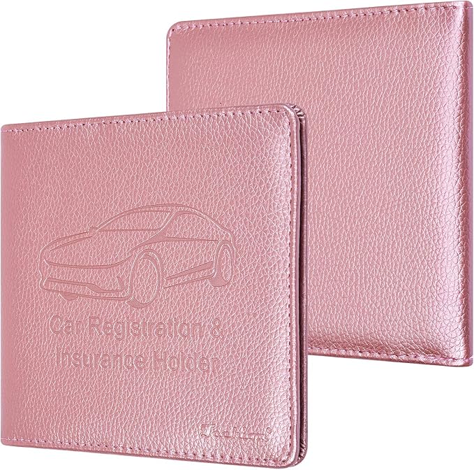 Car Insurance and Registration Holder, 5.5 x 5 Inch PU Leather Vehicle Glove - Image 2