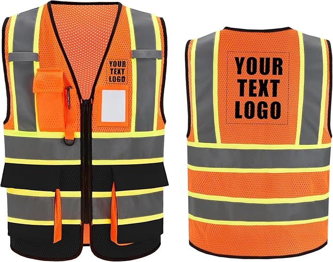 A-SAFETY Mesh High Vis Vest Lightweight Reflective Construction Vest by A-SAFETY
