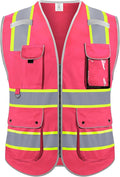 Reflective Safety Vest for Men Women, High Visibility Safety Vest by RhinoHit