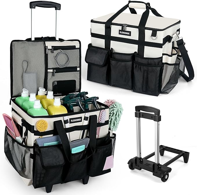 Large Rolling Cleaning Caddy Bag by Unknown